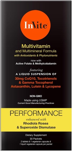 [BRSWYZD4OUCQA2TJ] Invite Health Performance Vitamin - Comprehensive Daily Multivitamin with Enhanced Support for Athletes and Active People - 30 Day Supply