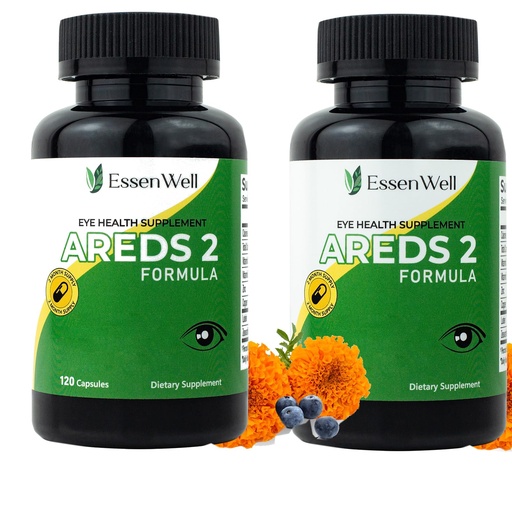 [BRSREAQEBB4AG3LK] AREDS 2-2 Pack, 240 Capsules + Multivitamin, Lutein and Zeaxanthin 20mg, 2-in-1 Eye Vitamin, Contains Vitamin C, D, E & Zinc