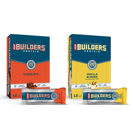 [BRSRMEAZA57A2ALV] CLIF BUILDERS - Protein Bars - Chocolate - 12 Count + CLIF Builders - Protein Bars - Vanilla - 12 Count