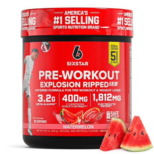 [BRSROH3QCEBWGG32] Six Star Pre-Workout Explosion, Watermelon (30 Servings) - Preworkout Energy Powder Supplement for Men & Women - Pre Workout Drink Mix with Creatine & Beta Alanine - Sports Nutrition Products