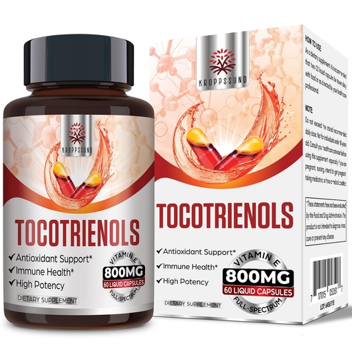 [BRSROGAEOIJQEELF] Kroppssund Tocotrienol Supplement 800mg -Tocotrienol Vitamin E -60 Liquid-Filled Capsules
