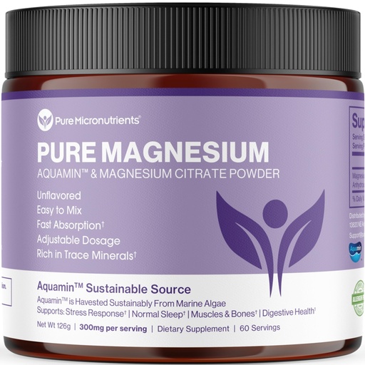[BRSRAZQZAEOQOCLV] Pure Magnesium Citrate Powder to Support Sleep, Muscle & Bone Health, Energy, Heart & Digestion. Unflavored Magnesium Powder Drink Mix, Vegan, 60 Servings