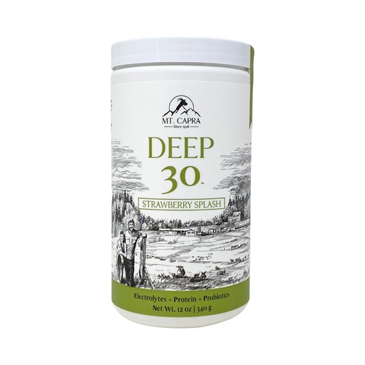 [BRSWIAD3PMHBYYLA] Mt. Capra Deep 30 | Meal Replacement Shake, Goat Protein Powder with Grass-Fed Whey Protein, Casein Protein, Minerals, and BC-30 Probiotics | Strawberry Splash | 11 Servings - 12 Ounces