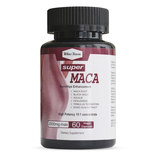 [BRSREZQ3PN4BSYDD] Super Maca Capsules, Hips Enhancement Herbal Supplements, Support Women's Extreme Curve, 60 Count