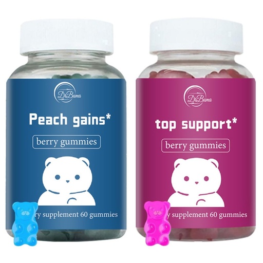[BRSREHQYB5YRAAAV] Top & Peach Support Gummies: Combo Pack for Workout Aid - Fitness Supplement for Women with Essential Vitamins - Berry Flavor