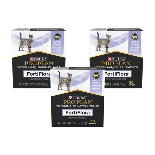 [BRSRGY34CIIWM33A] Purina Pro Plan Veterinary Supplements FortiFlora Cat Probiotic Supplement for Cats with Diarrhea 30 ct. Box (Pack of 3)
