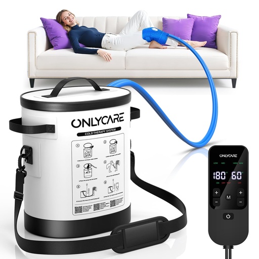 [BRSREAA3CQPQKCIU] Cold Therapy Machine, Program Timer Ice Machine for Knee After Surgery, Portable Ice Therapy Machine with Quiet Pump, Large Cold Pad for Ankle, Arm Joints, Sports Injuries, Cryotherapy Pain Relief