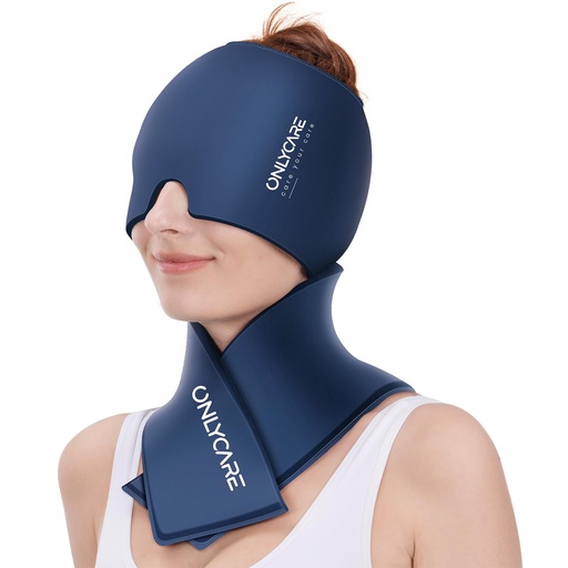 [BRSRACYDOV6RYYAU] ONLYCARE Migraine Relief Cap and Neck Ice Pack Wrap Gel Set, Upgrade Headache Relief Cap and Shoulder Cold Pack, Hot and Cold Compress, Relief of Pain, Swelling, Office Pressure