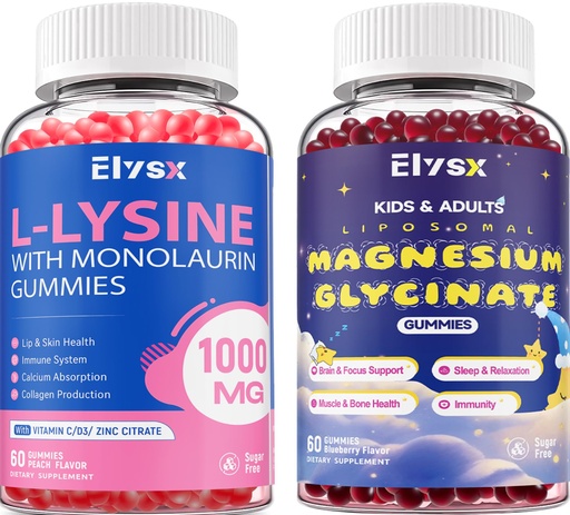 [BRSREGILAUAR42TD] Lysine Monolaurin & Liposomal Magnesium Glycinate Gummies, Lip & Oral Health, Immune, Muscle & Relax