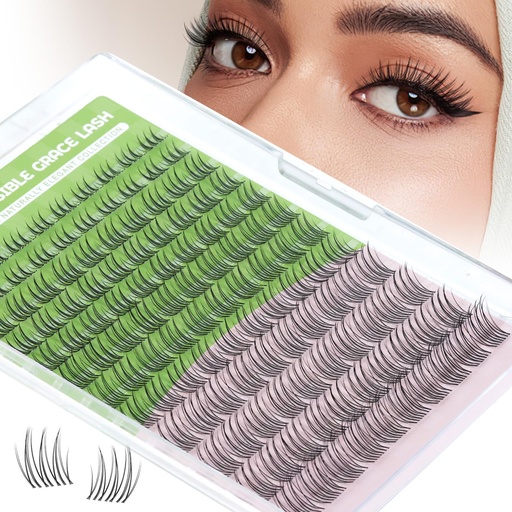 [BRSRGZQEAF4BE3DO] KEYYOU Aurora Lash Clusters,120Pcs C Curl False Eyelashes Waterproof Invisible Band, Mascara Effect Natural Looking at Home Extensions for Beginners