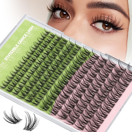 [BRSREFA5OYAQ4YL5] KEYYOU Fairy Angel Lash Clusters Manga Lash Extension C Curl 144Pcs Eyelash Extension Wispy Natural Invisible Band Lash with Waterproof DIY Lash Extension at Home(Angel-C-8-18MIX)
