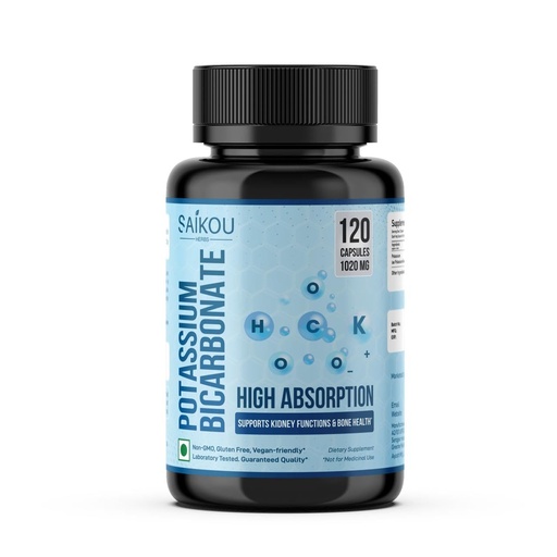 [BRSROC33DIHRSALA] Potassium Supplement 1020mg High Absorption Potassium Bicarbonate- 120 Capsules Supports Electrolyte Balance, Kidney and Bone Health
