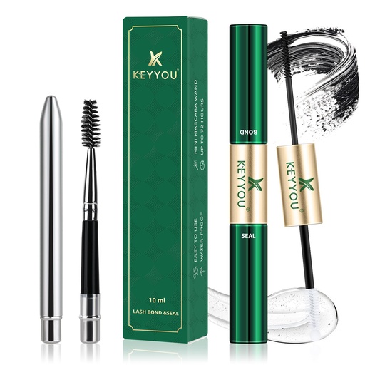 [BRSROAYQBUCGYHLG] KEYYOU Lash Bond and Seal Cluster Lash Glue for Lash Clusters Strong Gentle Comfortable Bond and Seal Waterproof Mascara Wand Individual Lash Glue 5ml+5ml（Black