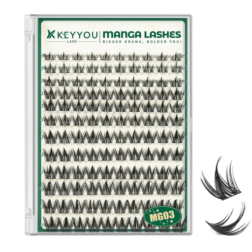 [BRSREEIRC4ORUYLK] KEYYOU Lash Manga Lash Clusters 8-18mm Fairy Eyelash Clusters Natural DIY Lash Extension Wispy with Soft Thin Band(MG03)
