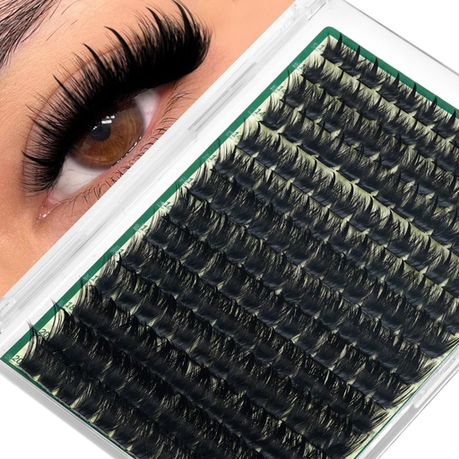 [BRSREAAOAB5QO3I6] KEYYOU Lash Clusters with Spikes - 200D Volume Wispy Manga Lash Clusters 12-20mm D Curl DIY Eyelash Extensions, Fairy Eyelash Clusters for Fluffy Anime Look & Professional Salon Finish