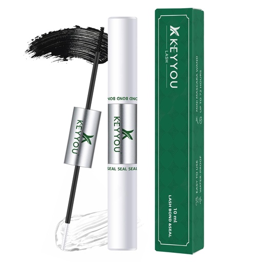 [BRSRAYIPOIFQY2QY] Lash Bond and Seal Waterproof KEYYOU 10ML Bond and Seal for DIY Lash Extension Individual Cluster Lash Glue Strong Gentle Long-Lasting Latex-Free Without Clumpy Suitable for Sensitive Eyes (Black)