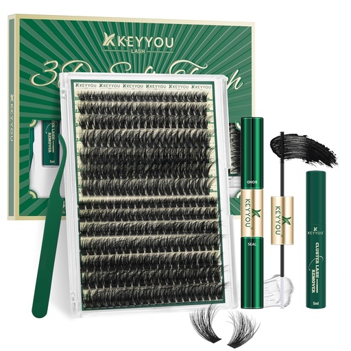 [BRSREHD6CIHRQDL3] KEYYOU lash Clusters Kit 3D Effect Eyelash Clusters Kit 280pcs 80D100D 10-18MIX D Curl Individual Lashes Kit Wispy Lashes Volume Cluster Lashes Kit Natural Soft (3D Kit-80D100D-D-10-18MIX)