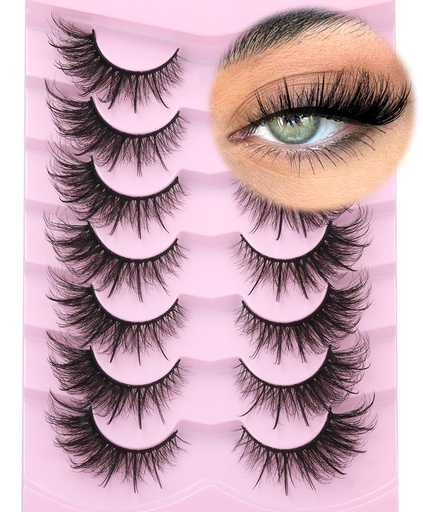 [BRSRMBIPOENG23D2] Fox Eye Lashes Wispy Faux Mink Lashes Volume Fairy Cat Eye Lashes That Look Like Extensions Spiky Fake Eyelashes 20mm Long Lash with Spikes