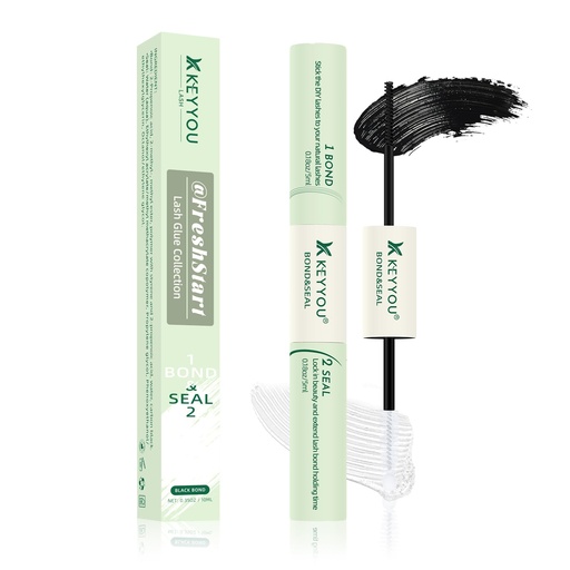[BRSREHAYDF6AY23Z] KEYYOU 10ML Lash Cluster Glue Comfortable Lash Bond and Seal Long Lasting Strong Hold Latex-Free Gentle Suitable for Sensitive Eyes 2 in 1 Lash Glue for Lash Clusters (Black)
