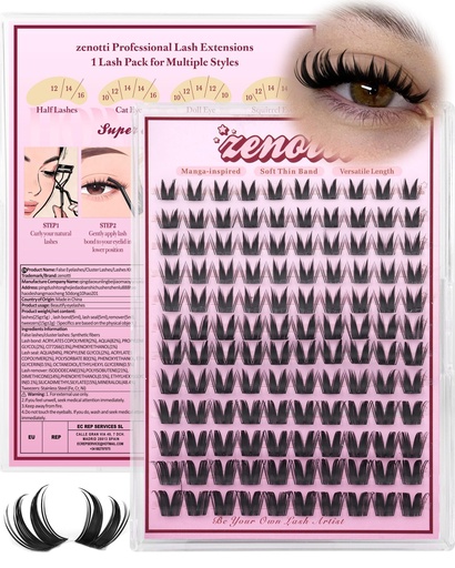 [BRSRGGQQB4NG23TH] Bunny Lash Clusters Manga Eyelash Clusters Wispy Cluster Eyelash Extensions Anime Fairy Individual Lashes Cluster with Spikes Wet Look Lash Extensions 8-16mm by zenotti