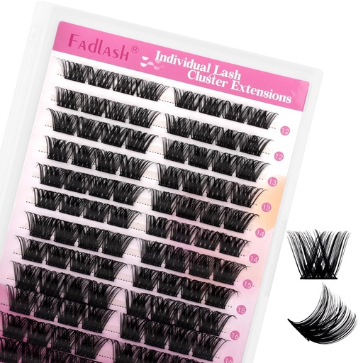 [BRSRMGAYOYFBUYLV] Lash Clusters 96pcs 12-18mm Individual Lashes D Curl Large Tray Wispy Cluster Lashes Mixed Length Reusable Eyelash Clusters DIY Eyelash Extension Individual Lash Extension Supplies (F2-0.07D, 12-18mm)