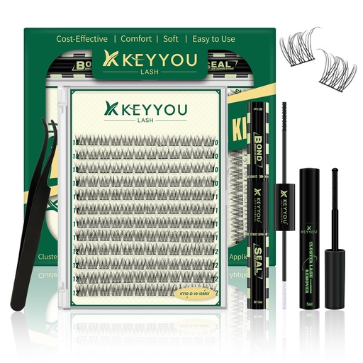 [BRSRGBQFBUMR6DLH] KEYYOULASH Lash Clusters Manga Lash Extension D Curl 120pcs 8-18mm Wispy Eyelash Clusters Natural Volume Eyelash Extensions Individual Lashes DIY at Home(KY10,D-8-18MIX)