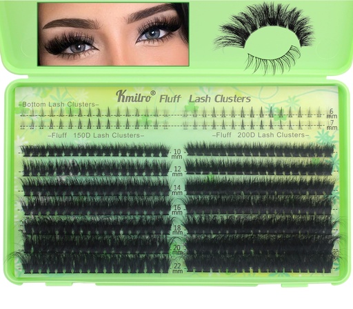 [BRSREZY7AQIGOADO] Lash Clusters with Bottom Lashes Cluster Eyelash Extensions Wispy 10-22mm Volume Individual Lashes with Lower Eyelash Clusters 316pcs 150D+200D Thick False Lashes DIY at Home
