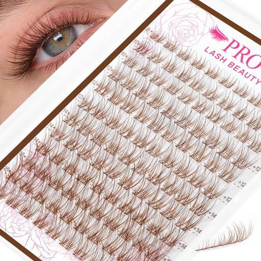 [BRSRGCAECMMQI3A7] PRO LASHBEAUTY Brown Lash Clusters Venus Lash Extensions Wispy Eyelash Clusters Natural Lashes Clusters for Everyday Wear Beginner Friendly Dark Brown Cluster Eyelash Extensions(Venus,8-16mix)