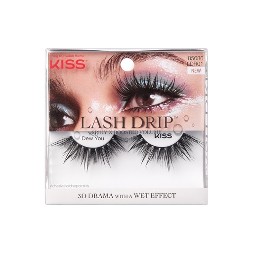 [BRSW2GT2BUBGOFIU] Kiss Lash Drip, False Eyelashes, 'You Dew You', 14mm, Includes 1 Pair Of Lash, Easy to Apply, Reusable Lash Clusters