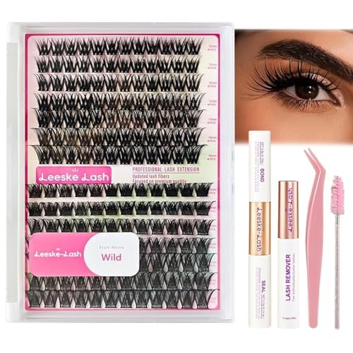 [BRSRYYD5CQAWGFD4] Lash Clusters Kit Fairy Eyelash Extension D Curl 192Pcs Eyelash Extension Wispy Natural Invisible Band Lash with Waterproof DIY Lash Extension at Home(Wild-D-10-16MIX)