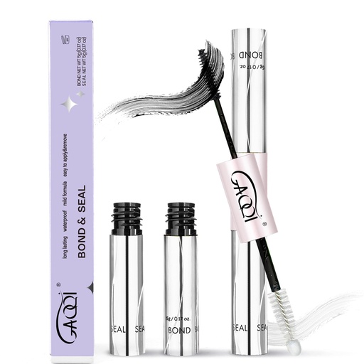 [BRSRA2QLAF6WO2QV] GAQQI Lash Cluster Glue, Lash Bond and Seal Waterproof, Bond & Seal Eyelash Glue for Clusters, Eyelash Adhesive Black Long-Lasting 72H, Latex-Free（5ml+5ml）