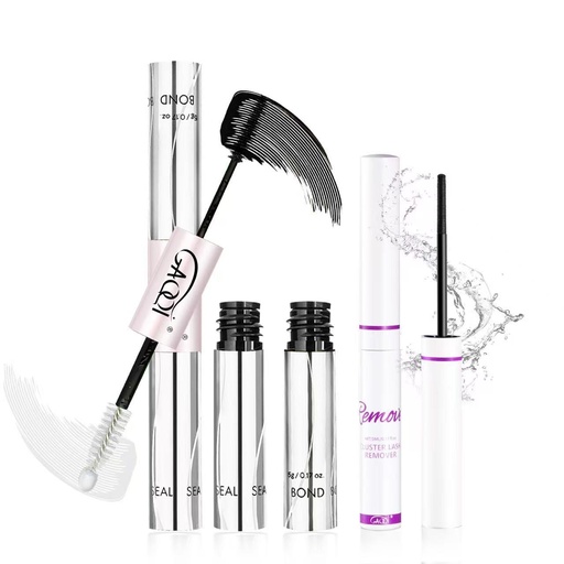[BRSRGZY6BV6AOCT4] GAQQI Lash Bond and Seal + Remover 3 in 1 Set, 10ml Lash Cluster Glue Waterproof for Eyelash Clusters, 5ml Eyelash Remover Gentle Formula, Strong Hold for 72H+