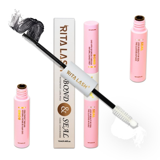 [BRSRA2YYAEHGCAY4] Lash Cluster Glue,Lash Bond and Seal Waterproof Lash Glue for Eyelash Clusters,Eyelash Adhesive Long Lasting 1 Weeks Eyelash Glue for Lash Clusters 2-in-1 Home Use, Strong Hold(6ML+6ML)