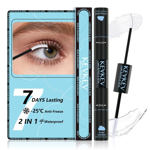 [BRSRGY3YCN6QK2Q3] KEVKEV Lash Cluster Glue Upgraded Clear Lash Glue 7 Days Long Lasting 2-3S Fast Dry Lash Bond and Seal 2 in 1 Waterproof Latex-Free Easy To Apply (Clear 10ML)