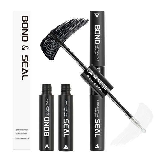 [BRSRAFIYOIDWKGQ6] Lash Cluster Glue,Lash Bond and Seal Waterproof,Bond & Seal Lash Glue for Eyelash Cluster,Black Long-Lasting 72H Latex Free（10ml）