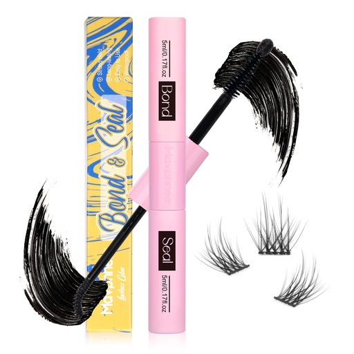 [BRSROZL2C4CQ2DY7] Lash Bond and Seal Strong Hold Eyelash Glue 2 in 1 Lash Adhesive and Lock Long Lasting Waterproof Black Lash Glue and Sealant for DIY Lash Extension Clusters by Mavphnee
