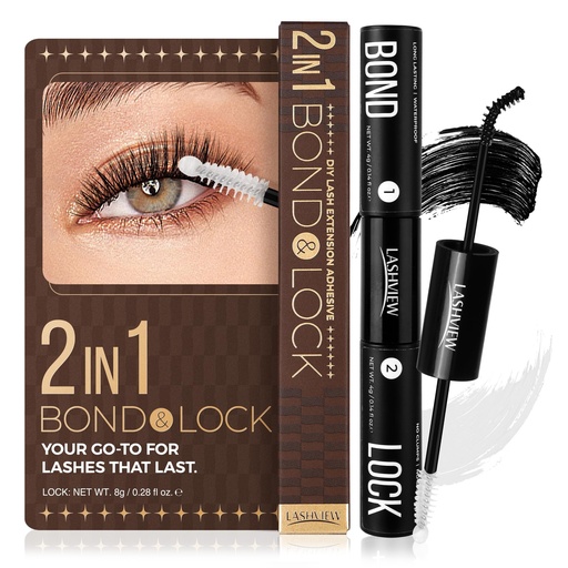 [BRSRO2QEAAIROETU] LASHVIEW Lash Bond and Seal Cluster Lash Glue for Sensitive Eyes, Super Strong Hold 7Day+ DIY Lash Extension Glue, Waterproof, Latex Free