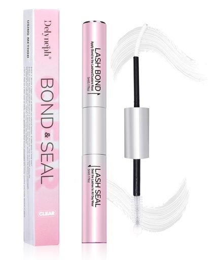 [BRSRGAQ6CMMBOFLL] White Eyelash Glue, Waterproof Lash Bond and Seal, Lash Cluster Glue, Bond and Seal Lash Glue for Eyelash Clusters, Long-Lasting 72H Lash Adhesive, 2-in-1 DIY Home Use, Latex-Free（5ml+5ml）