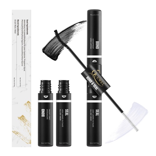 [BRSRMYADDEOQI23G] QUEWEL Lash Clusters Bond and Seal, Black Cluster Lashes Glue for DIY Eyelash Extensions, Strong Hold&Waterproof Eyelash Clusters Glue, Gentle Lashes Glue