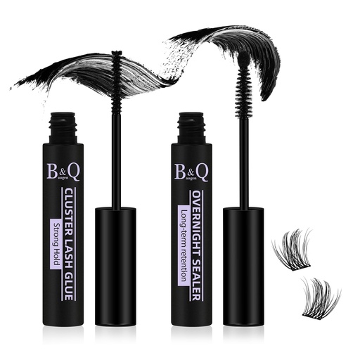 [BRSROBQFCVYAEAD2] B&Q Lash Bond and Seal Cluster Lash Glue 10ML Lash Clusters Overnighter 10ML Lash Bond Lash Sealer for Cluster Lashes Waterproof Glue Longer Life Coating -2pcs