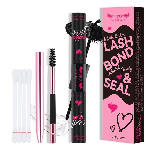 [BRSROFACBVYWO3A2] Lash Bond and Seal Cluster Lash Glue & Seal Waterproof Bond and Seal Cluster Lash Glue for DIY Eyelash Extensions Waterproof Strong Hold (5ml+5ml, Black Bond & Clear Seal)