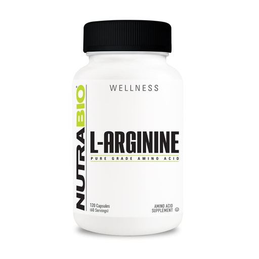 [BRSROAYQBAPB4E32] NutraBio L-Arginine Supplement, 750mg – Nitric Oxide Precursor, Supports Blood Flow, Vascular Health, and Muscle Growth- L Arginine Supplements for Men and Women- 120 Capsules