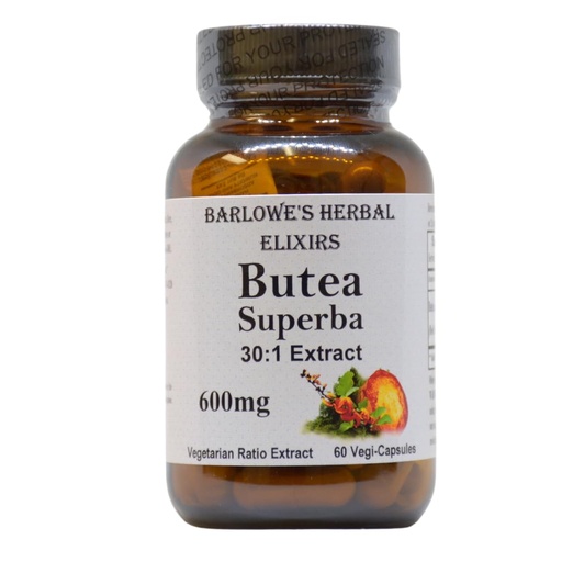 [BRSWIHD4OMBGA3Q3] Barlowe's Herbal Elixirs Butea Superba Extract 30:1 | 600mg Per Capsule | Thai Male Vitality Herb | 60 Vegan Capsules | High Flavonoid Content | Stearate-Free, Glass Bottled