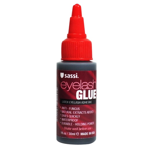 [BRSWIEA6PN5R6ELM] Sassi Eyelash Glue Dark 1oz | Quick-Drying, Natural Extract Formula, Waterproof, Durable Hold, Long-Lasting, Lash Adhesive | Made in USA