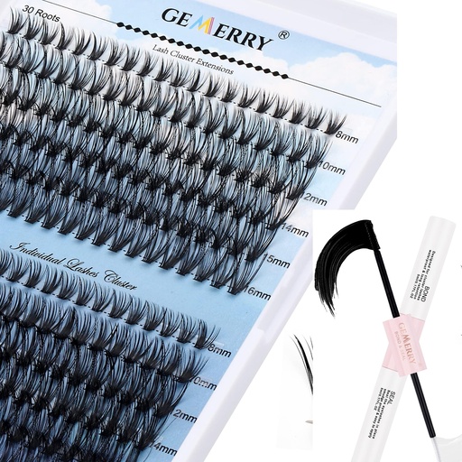 [BRSRMBQBAAMGEYAU] GEMERRY Lash Bond and Seal Waterproof & Lash Clusters Eyelash Clusters 280 PCS 30D+40D