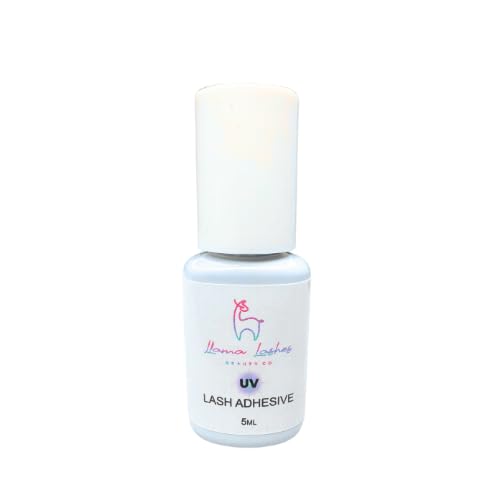 [BRSROBA3OUBW2HY7] UV Lash Glue by Llama Lashes – 1 Second Dry Time, Low Fume, LED UV Light Cure, 8–10 Week Retention, Waterproof, Sensitive Formula, Pro Lash Extension Adhesive – 5ml