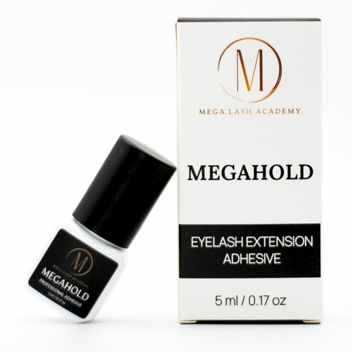 [BRSROEANOENG233A] Megahold Mega Lash Academy Lash Glue | Eyelash Adhesive for Professionals 1 Second Dry Time | Eyelash Extension Supplies - Megahold (1 sec)