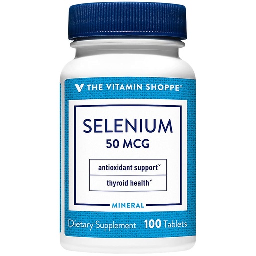 [BRSWIYTYOEDRG2TM] Selenium 50mcg - Mineral Supplement to Support Cellular & Heart Health, Once Daily Antioxidant, Gluten Free - Defends Against Free Radicals (100 Tablets) by The Vitamin Shoppe