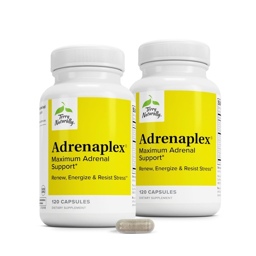 [BRSWYHARDICQIFI4] Terry Naturally Adrenaplex - Adrenal Gland Function Supplement - Glandular Support with Vitamins C & B6 - Supports Healthy Adrenal Function - Keep Out of Reach of Children - 120 Capsules (Pack of 2)