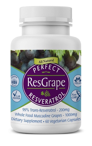 [BRSWIZIKDEIBMF3E] Perfect Supplements – Perfect ResGrape Resveratrol – 60 Veggie Capsules – Trans-Resveratrol & Organic Muscadine Grape